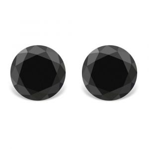 4.9 Carat Certified Real Matched Pair Real Natural Black AA Round Loose Diamond