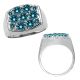 2.75 Carat Blue Diamond Fancy Design Cluster Mens Wedding Ring 14K Gold