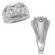 0.5 Carat G-H Diamond Fancy 3 Stone Mens Man Engagement Ring 14K Gold