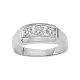 0.25 Carat G-H Diamond Fancy Three Stone Mens Man Wedding Ring 14K Gold