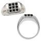 Black Diamond Fancy Cluster Design Mens Wedding Ring 14K Gold