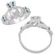 0.1 Carat Blue Diamond Heart With Love Design Mens Novelty Ring 14K Gold