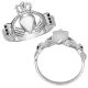 0.06 Carat Black Diamond Heart With Love Design Mens Novelty Ring 14K Gold