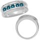 1 Carat Blue Diamond Designer Channel Men's Man Anniversary Ring 14K Gold