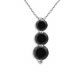 Black AAA Three Stone Journey Necklace + Chain 14K White/Yellow Gold