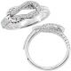 White Diamond Rope Love Knot Promise Wedding Bridal Women Ring 14K Gold
