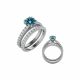Blue Diamond Antique Lovely Classy Solitaire Ring Band 14K Gold