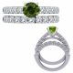 Green Real Diamond Beautiful Filigree Wedding Ring Band 14K Gold