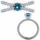 Blue Diamond Beautiful Split Shank Design Wedding Ring 14K Gold