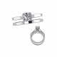 G-H Diamond Halo cubic zirconia Fancy Bridal Ring Band 14K Gold