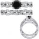 Black Diamond Infinity Crossover Overlay Bridal Ring 14K Gold