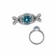 Blue Round Diamond Rope Twisted Split Shank Engagement Ring 14K Gold
