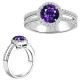 Amethyst GemStone Halo Ladies 14K Gold Engagement Ring