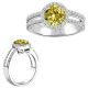 Citrine Gem Stone Halo Ladies 14K Gold Anniversary Ring