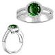 Emerald GemStone Halo Ladies 14K Gold Engagement Ring