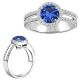 Sapphire GemStone Halo Ladies 14K Gold Bridal Ring