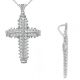 White Diamond Beautiful Fancy Cross Pendant Necklace 18