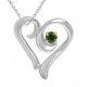 Green Diamond Designer Heart Fancy Pendant 18