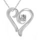 White Diamond Designer Heart Fancy Pendant Necklace 18