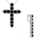Black Diamond Fancy Cross Religion Pendant 18