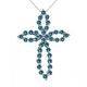 Blue Diamond Fancy Charm Cross Women Pendant 18