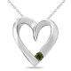 Green Diamond Designer Valentine Heart Pendant + Chain 14K Gold