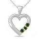 Green Diamond Valentine Heart Pendant 18