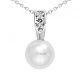 Solitaire Cultured Pearl Drop Pendant Nacklace 18 Inch Chain 14K Gold