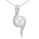 Fancy Cultured Freshwater Pearl Pendant Nacklace 18 Inch Chain 14K Gold