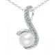 Infinity Twist Cultured Pearl Pendant Nacklace 18 Inch Chain 14K Gold