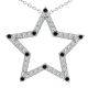 Black Diamond Fancy Star Stylis Pendant Necklace 18