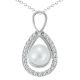 Cultured Freshwater Pearl Tear Drop Pendant Nacklace 18 Inch Chain 14K Gold