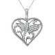White Diamond Designer Heart Pendant Necklace 18