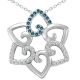 Blue Diamond Heart Star Style Pendant + 18