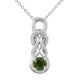 Green Diamond Fancy Love Knot Infinity Pendant 18