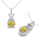 Yellow Real Diamond Fancy Halo Pendant With Chain 14K Gold