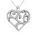 White Diamond Heart Valentine Pendant Necklace 18