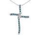 Blue Diamond Beautiful Charm Cross Pendant 18