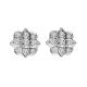 G-H Diamond Fancy Flower Stud Women Unisex Earrings 14K Gold