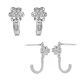 G-H Diamond Fancy Flower Hoop Stud Pair Earrings 14K Gold