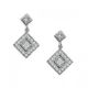 G-H Diamond Drop Hoop Dangling Bridal Unisex Earrings 14K Gold