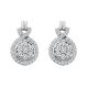 G-H Diamond Cluster Drop Hoop Dangling Bridal Earrings 14K Gold