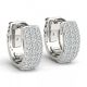 G-H Diamond Cluster Hoop Huggies Dangling Pair Earrings 14K Gold