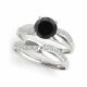 Black Diamond Classic Crossover Marriage Ring Band 14K Gold