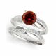 Red Diamond Classic Crossover Marriage Ring Band 14K Gold