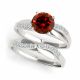 Red Diamond Marriage Bridal Classically styled Ring Band 14K Gold