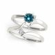 Blue Diamond Unique Lovely Classy Bridal Wedding Shank Ring Band 14K Gold