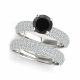 Black Diamond Pave Marriage Classically styled Ring Band 14K Gold