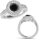 Black Real Diamond Designer Channel Halo Wedding Ring Band 14K Gold