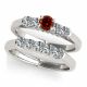 0.75 Carat Red Diamond Unique Lovely Styled Shank Ring Band 14K Gold